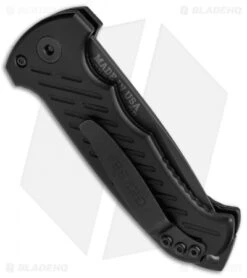 Gerber Auto 06 Tanto Automatic Knife Black Aluminum (3.7" Black) -Gerber Pro Knives.com Gerber 06 Auto Black G 10 Black Tanto Aluminum 30 001297 BHQ 51696 jr side