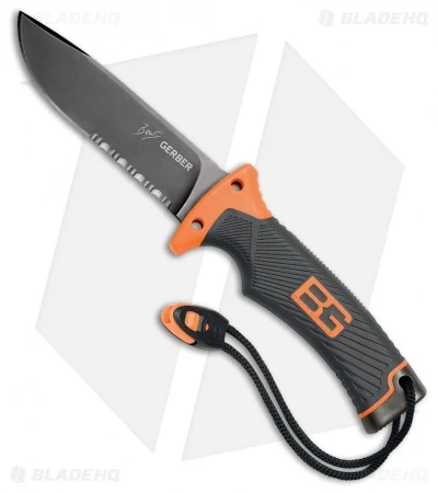 Gerber Bear Grylls Fixed Blade Knife Gray/Orange GFN (4.75" Gray Serr) 30-000384 1 Gerber Bear Grylls Fixed Blade Knife Gray/Orange GFN (4.75" Gray Serr) 30-000384
