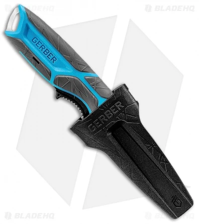 Gerber CrossRiver Fixed Blade Knife Blue Polymer (3" Satin) 2 Gerber CrossRiver Fixed Blade Knife Blue Polymer (3" Satin) - Image 2