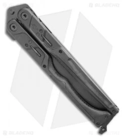 Gerber Doubledown QuadLock Folding Machete Knife Black (6.8" Black) -Gerber Pro Knives.com Gerber Doubledown QuadLock Knife Black 6.75 Black 30 001530N BHQ 105512 LS Side