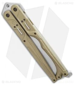 Gerber Doubledown QuadLock Folding Machete Knife Green (6.8" Stonewash) -Gerber Pro Knives.com Gerber Doubledown QuadLock Knife Green 6.75 Stonewash 30 001533N BHQ 105511 LS Side