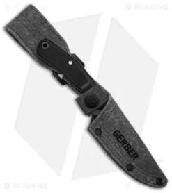 Gerber Downwind Caper Fixed Blade Knife Black (3.25" Satin) -Gerber Pro Knives.com Gerber Downwind FB DP PE Black Gray BHQ 146350 td sheath