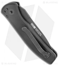Gerber Empower Automatic Knife Black Armor Grip Serrated (3.25" Black) 30-001636 6 Gerber Empower Automatic Knife Black Armor Grip Serrated (3.25" Black) 30-001636 -Gerber Pro Knives.com Gerber Empower Auto Black Armor Grip Serr Black BHQ 112130 jr side