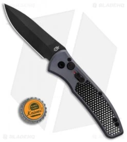 Gerber Empower Automatic Knife Blue/Black Armor Grip (3.25" Black) 30-001319 -Gerber Pro Knives.com Gerber Empower Blue Black Armor Grip black BHQ 81305 er bottlecap