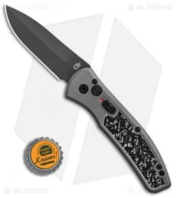 Gerber Empower Automatic Knife Gray/Black Armor Grip (3.25" Black) 30-001325N -Gerber Pro Knives.com Gerber Empower Gray Black Black Armor Grip Black BHQ 81304 er bottlecap