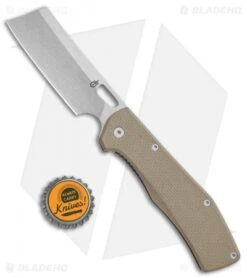 Gerber FlatIron Cleaver Frame Lock Knife Desert Tan G-10 (3.6" Stonewash) -Gerber Pro Knives.com Gerber FlatIron Cleaver FL Desert Tan G 10 SW 30 001495 BHQ 81136 jr bottlecap
