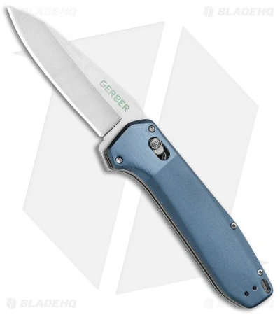 Gerber Highbrow Assisted Opening Knife Blue Aluminum (3.3" Satin) 30-001639 1 Gerber Highbrow Assisted Opening Knife Blue Aluminum (3.3" Satin) 30-001639