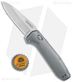 Gerber Highbrow Assisted Opening Knife Aluminum (3.3" SW) 30-001637 -Gerber Pro Knives.com Gerber Highbrow Assisted Opening Gray Aluminum Satin BHQ 105485 jr bottlecap