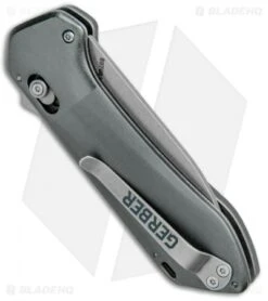 Gerber Highbrow Compact A/O Spring Assisted Knife Gray (2.8" Stonewash) -Gerber Pro Knives.com Gerber Highbrow Compact A O SA Gray SW 30 001518N BHQ 94148 jr side