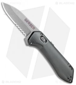 Gerber Highbrow Compact A/O Spring Assisted Knife Gray (2.8" Stonewash Serr)
