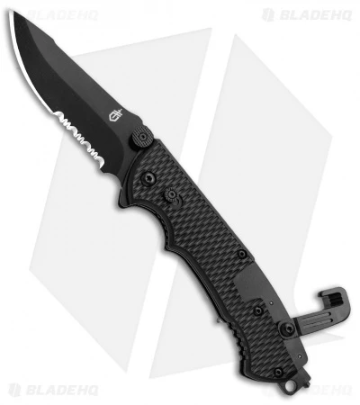 Gerber Hinderer CLS Combat Life Saver Knife (3.5" Black Serr) 1870 1 Gerber Hinderer CLS Combat Life Saver Knife (3.5" Black Serr) 1870