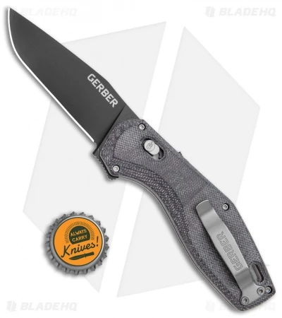 Gerber Hyperflip Assisted Opening Knife Black/Gray Micarta (3.4" Blk) 30-001852 4 Gerber Hyperflip Assisted Opening Knife Black/Gray Micarta (3.4" Blk) 30-001852 - Image 4