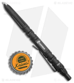 Gerber Impromptu Tactical Pen Stainless Steel (Black) -Gerber Pro Knives.com Gerber Impromptu Tactical Pen SS Black BHQ 15585 jr bottlecap