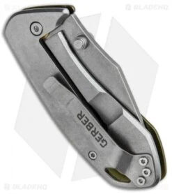 Gerber Kettlebell Frame Lock Knife Sage Green Al (2.5" Stonewash) 30-001521 6 Gerber Kettlebell Frame Lock Knife Sage Green Al (2.5" Stonewash) 30-001521 -Gerber Pro Knives.com Gerber Kettlebell FL Sage Green Aluminum 30 001521 BHQ 81313 jr side