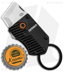 Gerber Key Note Compact Key Chain Knife Black Aluminum (1" Satin) -Gerber Pro Knives.com Gerber Key Note Compact Key Chain Black Aluminum Satin 30 001691 BHQ 94213 jr bottlecap