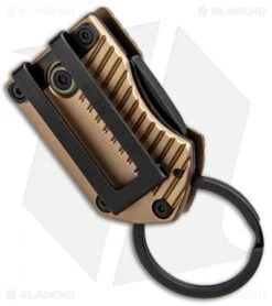 Gerber Key Note Compact Key Chain Knife Tan Aluminum (1" Black) -Gerber Pro Knives.com Gerber Key Note Compact Key Chain Tan Aluminum Black 30 001692 BHQ 94217 jr side