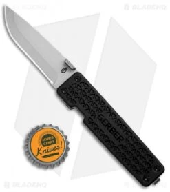 Gerber Pocket Square Liner Lock Knife Black GFN (2.9" Satin) 30-001362 -Gerber Pro Knives.com Gerber Pocket Square LL Black GFN 30 001362 BHQ 67409 jr bottlecap