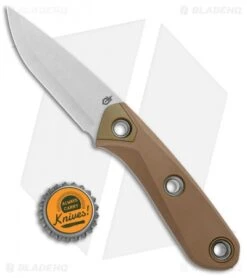 Gerber Principle Fixed Blade Knife Brown Rubber (3" Stonewash 420HC) 30-001657 -Gerber Pro Knives.com Gerber Principle Brown Rubber SW 30 001657 BHQ 105505 jr bottlecap