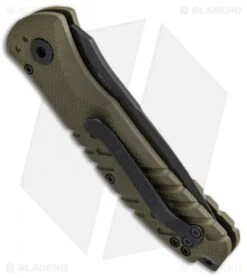 Gerber Propel Downrange Automatic Knife OD Green (3.5" Black) 5 Gerber Propel Downrange Automatic Knife OD Green (3.5" Black) -Gerber Pro Knives.com Gerber Propel Downrange Green Black 30 001317N BHQ 50357 jr side