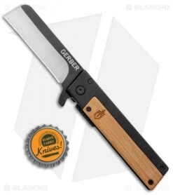 Gerber Quadrant Flipper Frame Lock Knife Bamboo (2.75" Two-Tone) -Gerber Pro Knives.com Gerber Quadrant Flipper FL Bamboo TT 30 001702 BHQ 94202 jr bottlecap