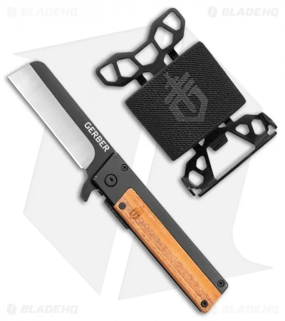 Gerber Quadrant Flipper Frame Lock Knife Bamboo + Barbill Wallet Clam Pack 1 Gerber Quadrant Flipper Frame Lock Knife Bamboo + Barbill Wallet Clam Pack