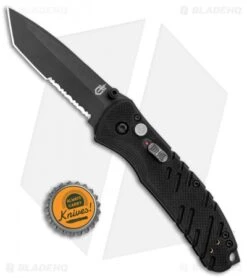 Gerber Propel Downrange AO Assisted Opening Knife Black (3.5" Black Serr) -Gerber Pro Knives.com Gerber SA Propel Downrange Black Black Serr 30 000845N BHQ 126233 jr bottlecap