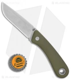 Gerber Spine Fixed Blade Knife Sage Green (3.75 Stonewash) 30-001497 -Gerber Pro Knives.com Gerber Spine Sage Green SW BHQ 81307 er bottlecap