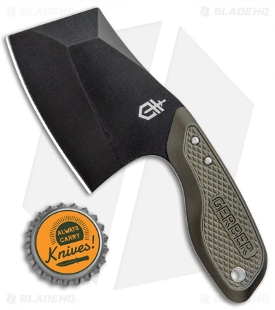 Gerber Tri-Tip Mini Cleaver Fixed Blade Knife Green (2" Black) 4 Gerber Tri-Tip Mini Cleaver Fixed Blade Knife Green (2" Black) - Image 4