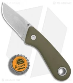 Gerber Vertebrae Fixed Blade Knife Sage Green (2.4" Stonewash) 30-001500 -Gerber Pro Knives.com Gerber Vertabrae Sage Green SW BHQ 81309 er bottlecap