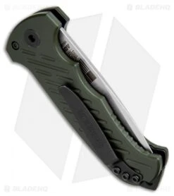 Gerber Auto 06 10th Anniversary Automatic Knife OD Green (3.6" Stonewash) -Gerber Pro Knives.com gerber 06 auto green 30 001263n BHQ 36922 dl side