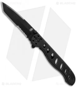 Gerber Evo Large Tanto Liner Lock Knife (3.50" Black Serr)