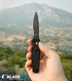 Gerber Mini Covert Automatic Knife Black (2.8" Black Serr) 30-000244 -Gerber Pro Knives.com gerber mini covert blk 30 000244 BHQ 8261 dl