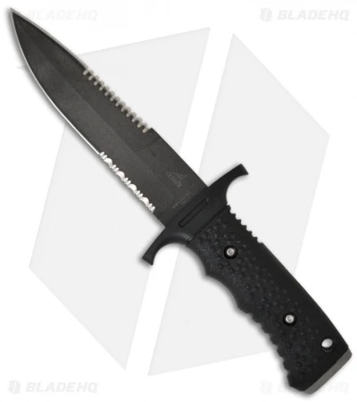 Gerber Silver Trident Knife Watson-Harsey Fixed Blade (Black Double SER) 06995 1 Gerber Silver Trident Knife Watson-Harsey Fixed Blade (Black Double SER) 06995